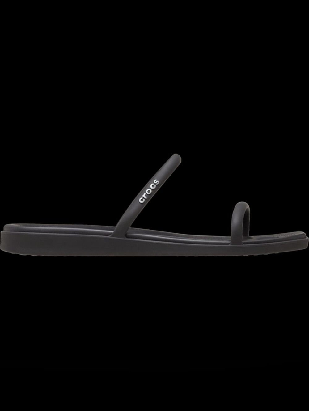 NIB CROCS MIAMI TWO STRAP SANDAL BLACK SZ 7